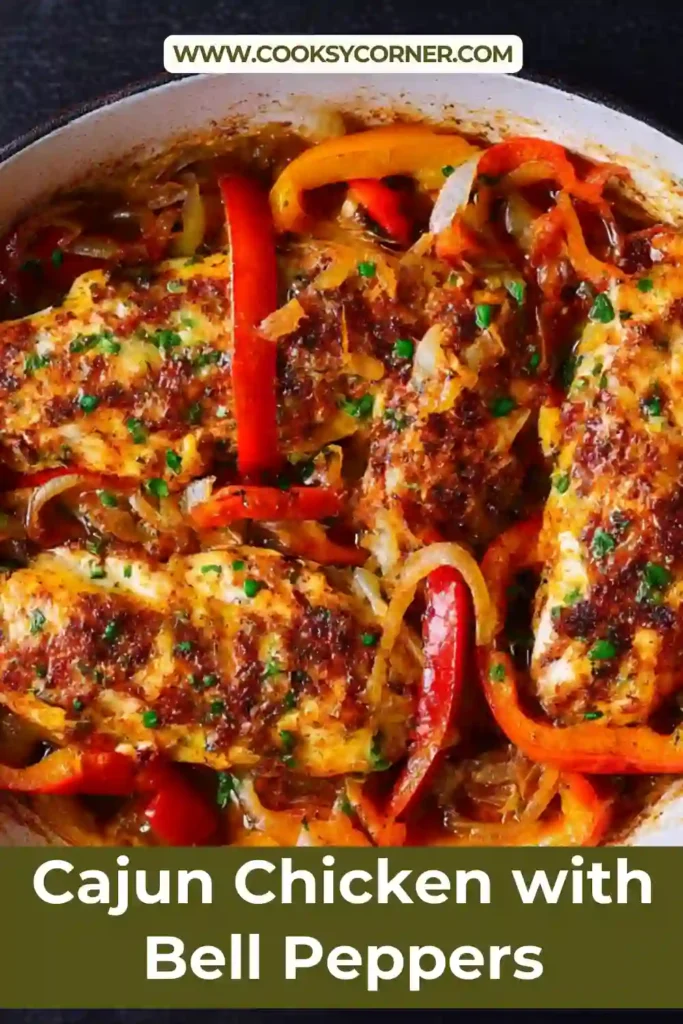 Cajun Chicken with Bell Peppers baked with cream cheese and cheddar.