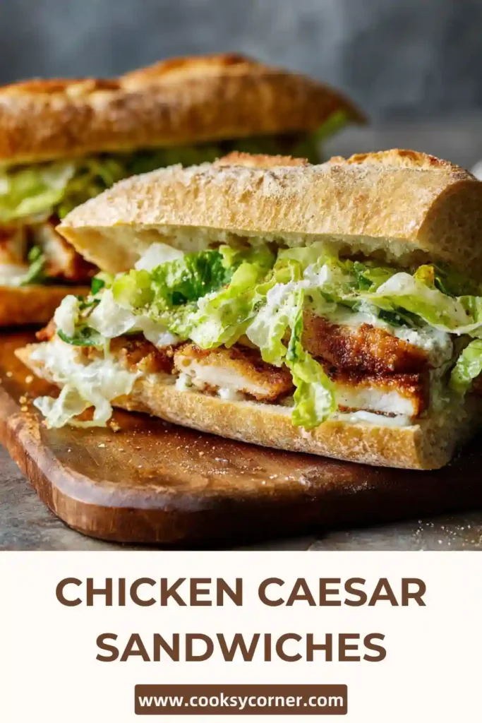 Homemade chicken Caesar sandwiches served fresh and golden.