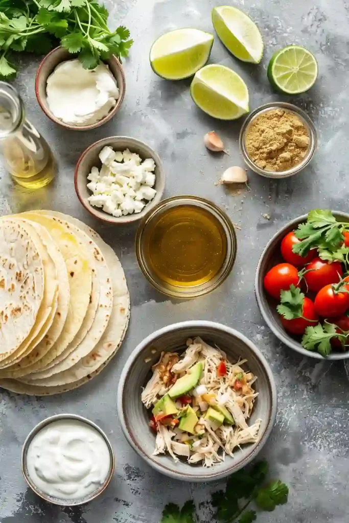 Easy chicken chili tacos made with white beans and spices in soft corn tortillas.