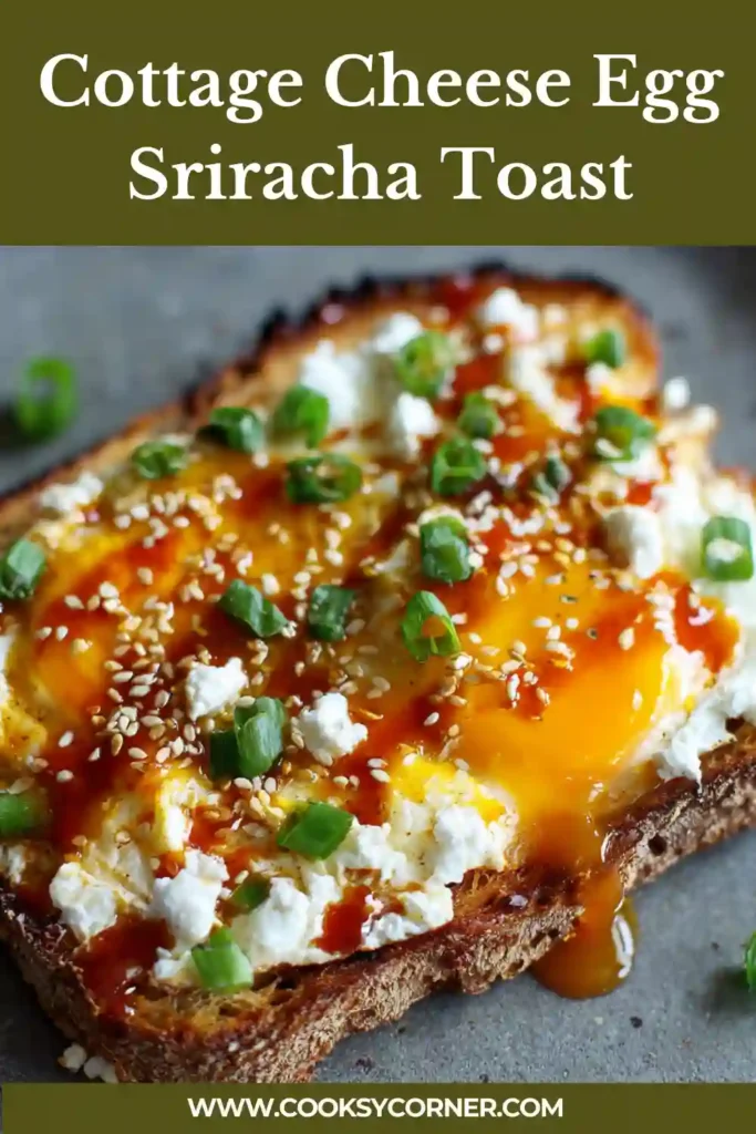 High-protein cottage cheese toast with egg and chili flakes.