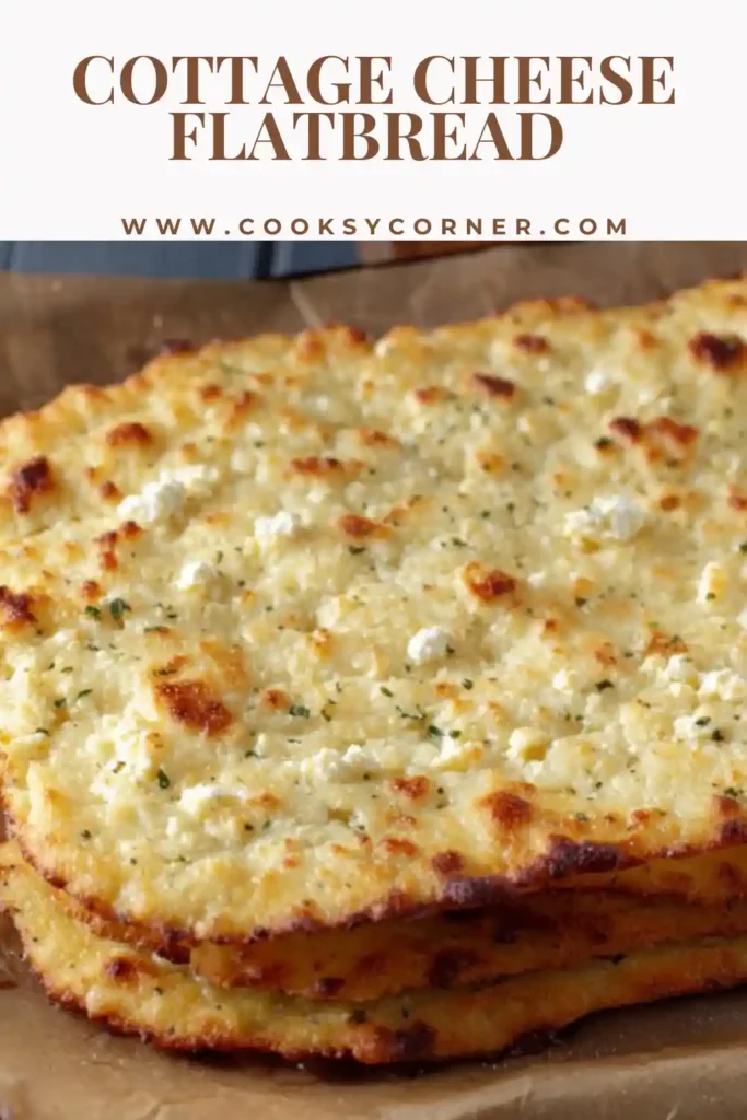 Thin cottage cheese flatbread baked on a sheet pan with oregano topping. Easy protein flatbread for wraps.