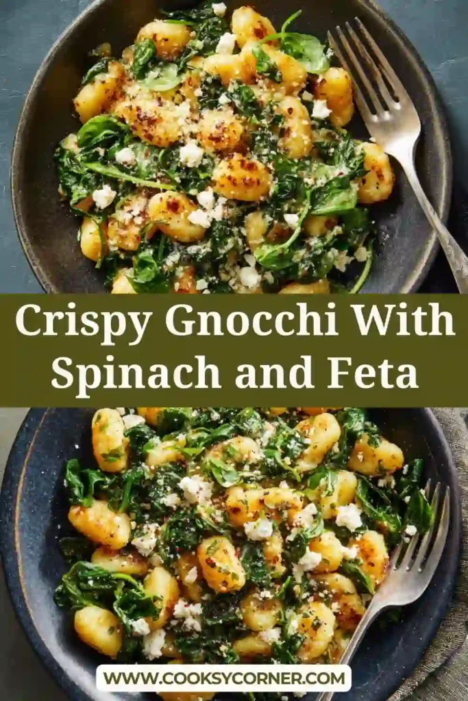 Golden crispy gnocchi mixed with dill, mint, and lemony spinach.