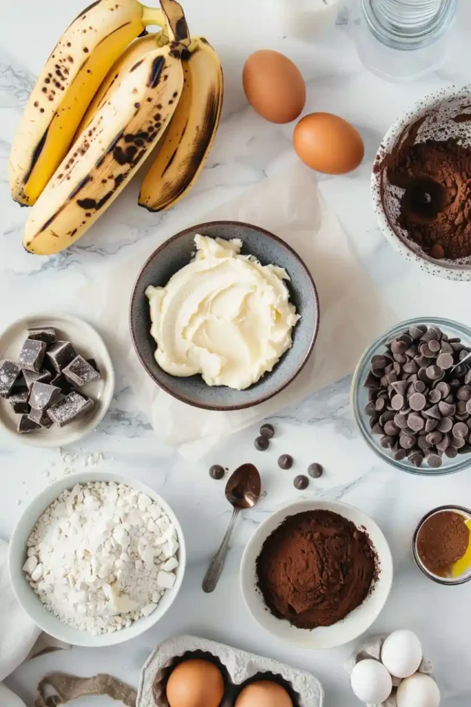 Homemade chocolate banana bread with deep cocoa flavor.