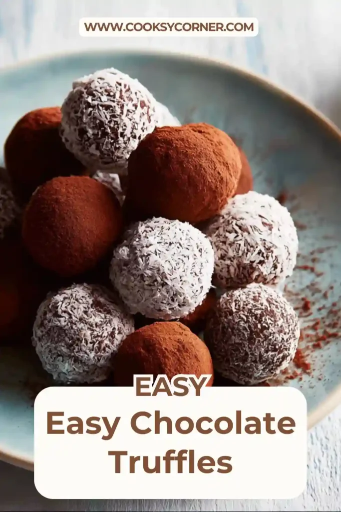 Easy chocolate truffles rolled in cocoa powder with a rich ganache center.