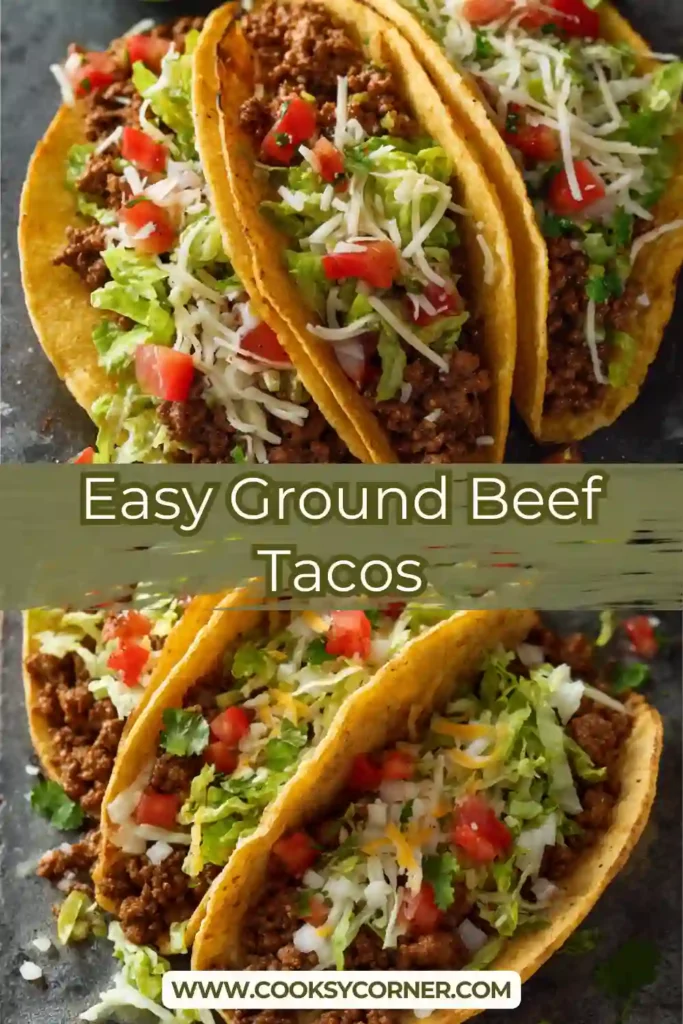 Easy ground beef tacos filled with seasoned beef and fresh toppings.