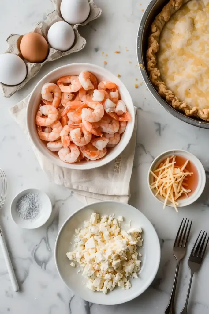 Homemade shrimp pie fresh from the oven.
