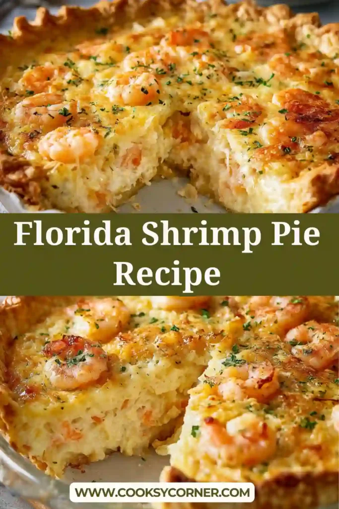 Creamy shrimp pie baked in a flaky deep dish crust.
