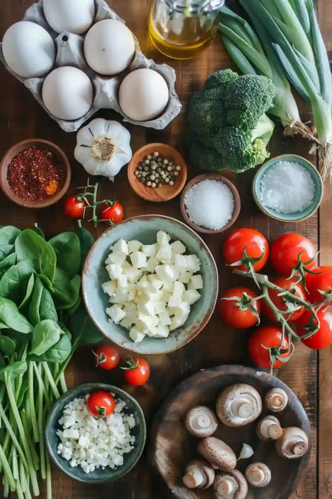 Caprese style frittata recipe with cherry tomatoes, mozzarella, and basil baked to golden perfection.