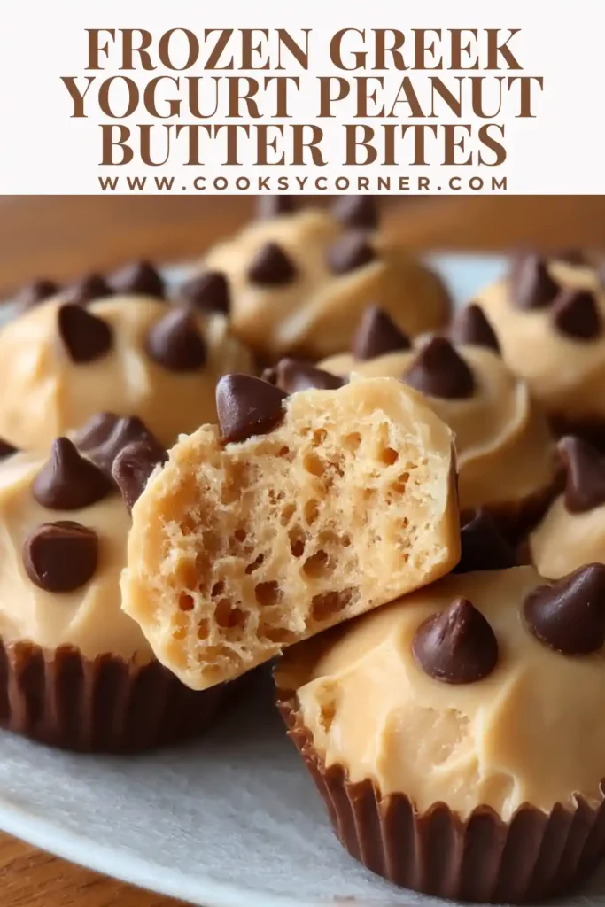 Healthy frozen peanut butter yogurt bites straight from the freezer.