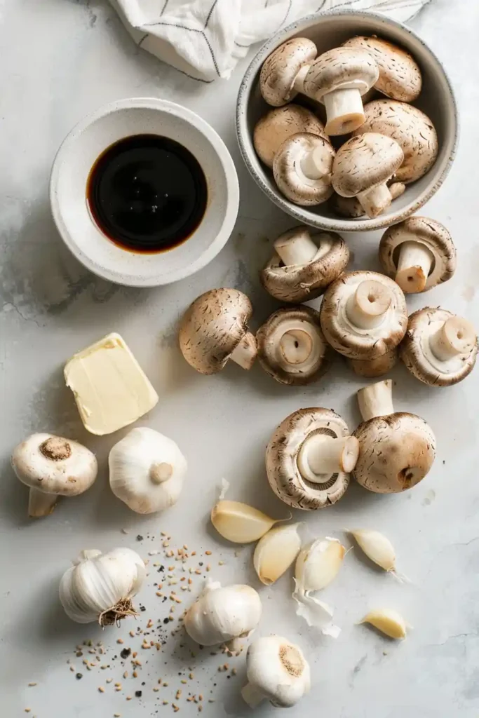 Tender mushrooms coated in garlic butter and soy glaze, cooked until deeply flavorful and golden.