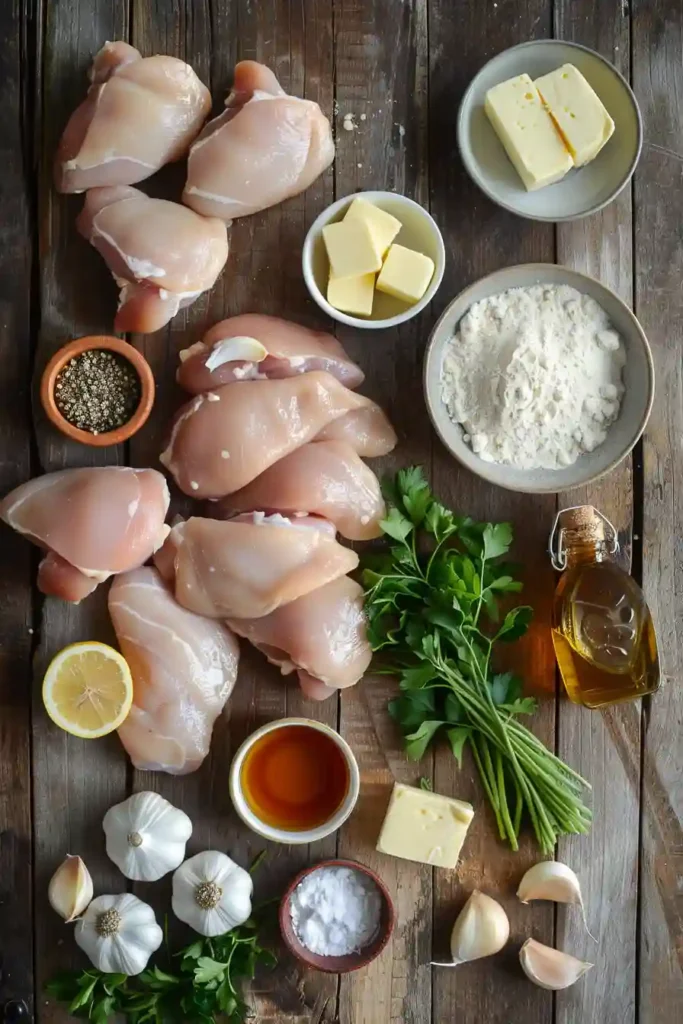 Garlic Parmesan Chicken cooked in a creamy sauce with herbs.