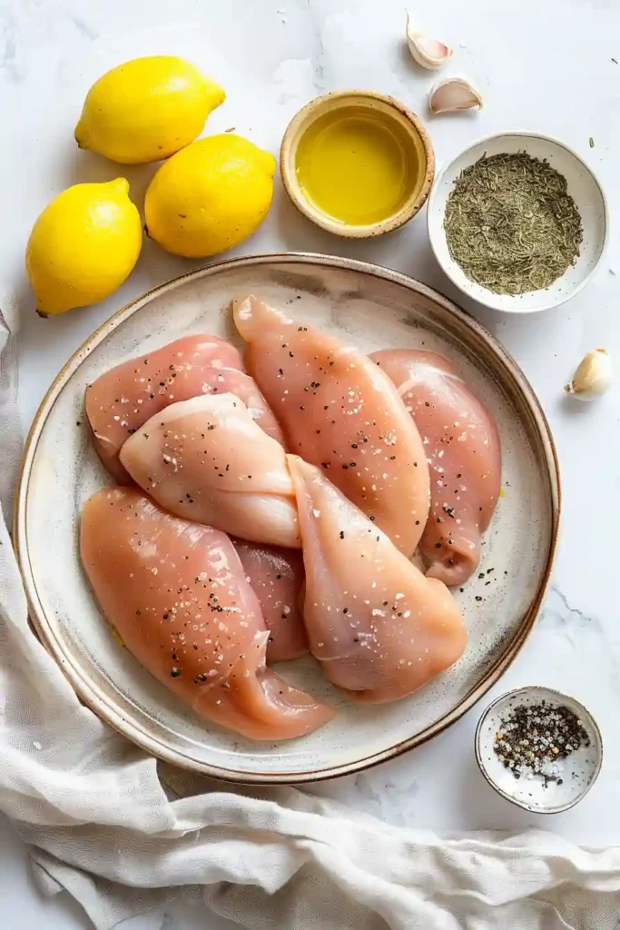 Healthy grilled Greek Chicken served with cucumber tomato salad and pita bread for a complete Mediterranean meal.
