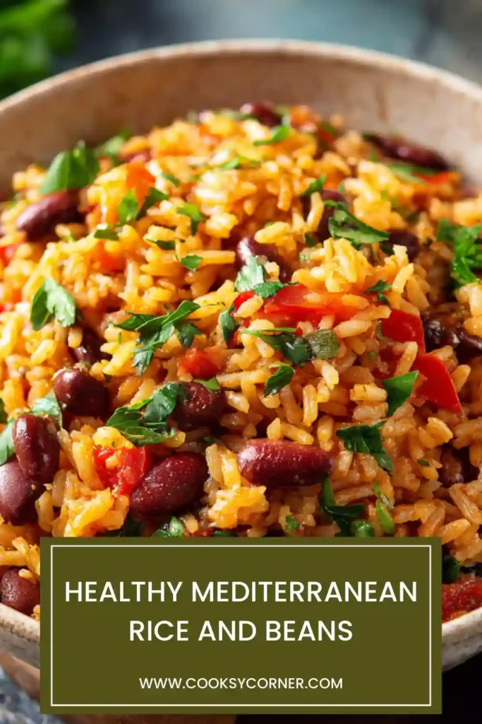 Chickpea rice bowl with spinach and Mediterranean spices.