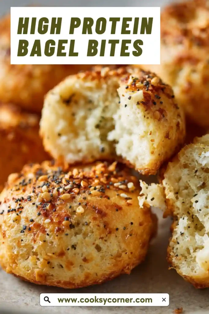 Close-up of stuffed High Protein Bagel Bites showing creamy vegan cream cheese center.