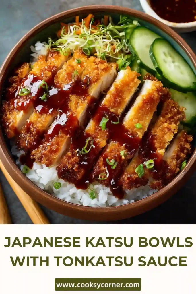 Crispy chicken katsu sliced and drizzled with sauce