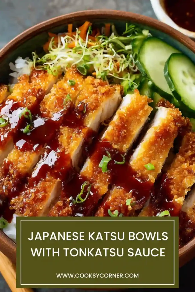 Japanese katsu bowl with crispy chicken and tonkatsu sauce
