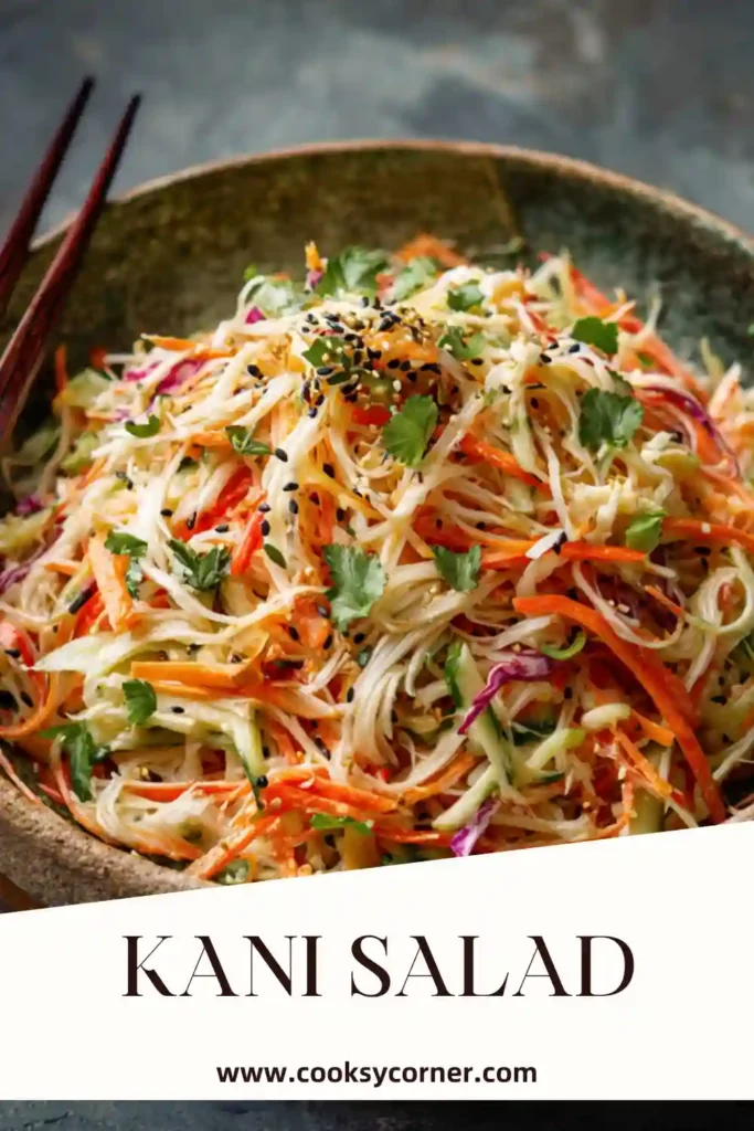 Creamy crab stick salad served chilled.