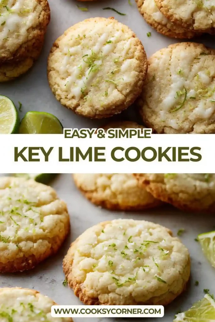 Soft key lime cookies topped with glossy lime icing.