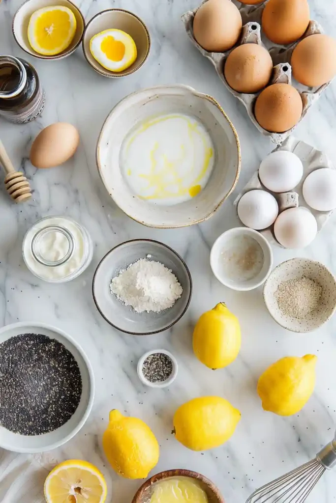 Lemon poppy seed bread served with coffee