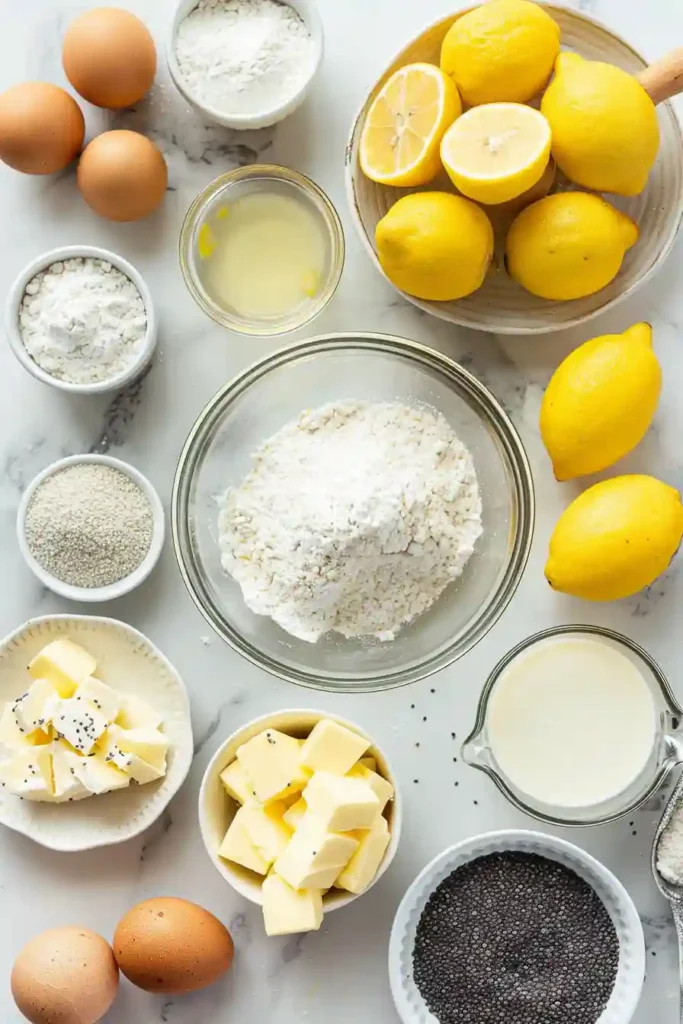 Lemon buttercream frosted cupcakes styled on a bright spring dessert table.