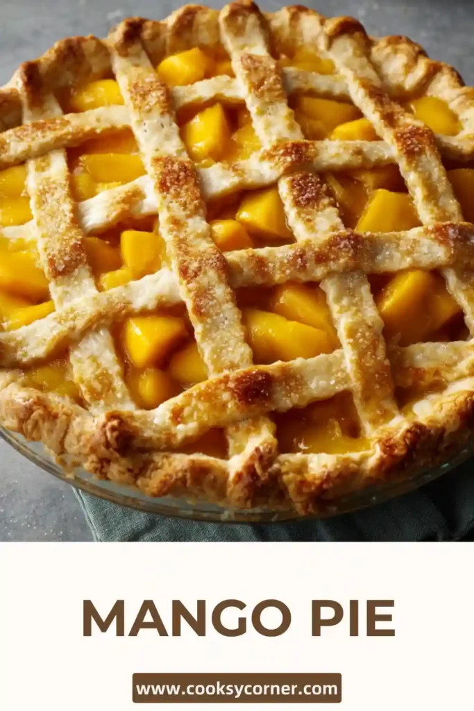 Homemade Mango Pie cooling on a wire rack.