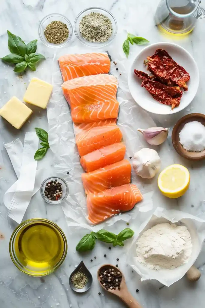 Italian-style salmon in a rich garlic cream sauce