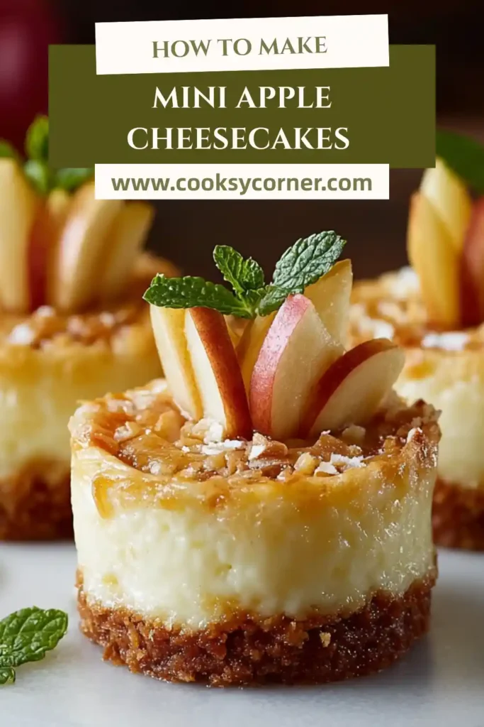 Baked mini apple cheesecake bites cooling on a wire rack, ready to chill and serve.