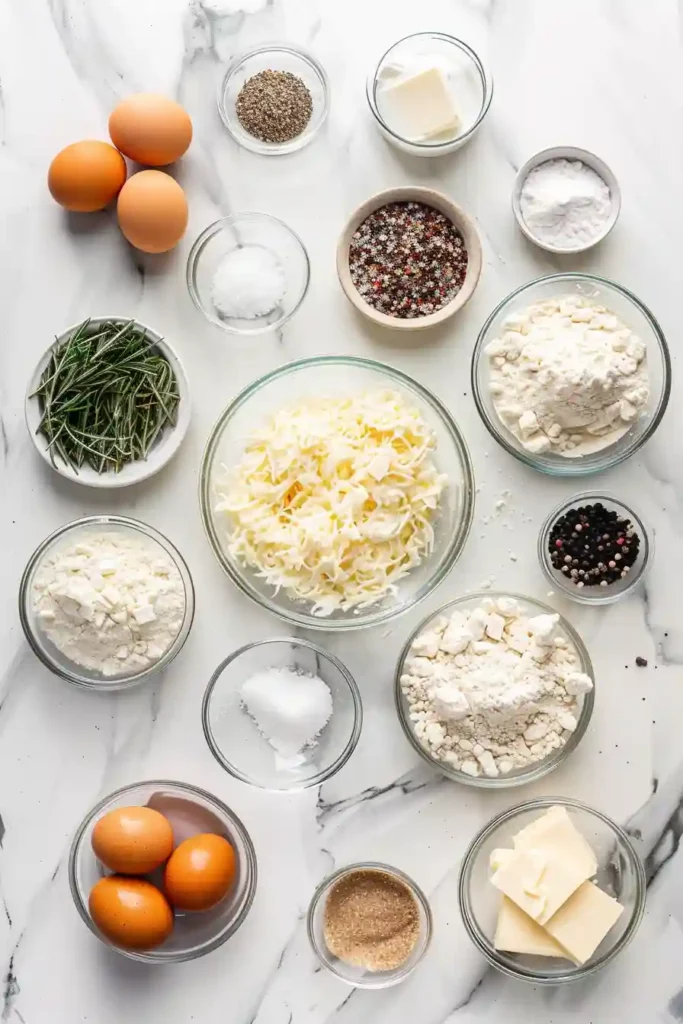 Rosemary parmesan pretzels arranged on a baking tray with golden crust and sprinkled herbs.