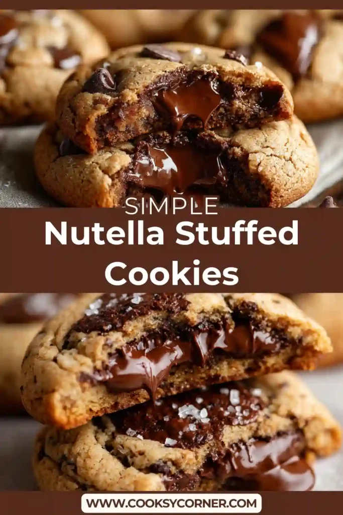 Nutella stuffed cookies with gooey chocolate centers.