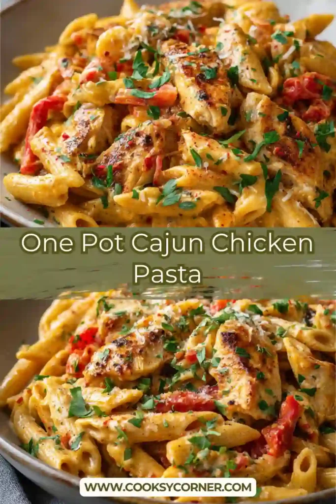 One pot pasta dish with Cajun-seasoned chicken.