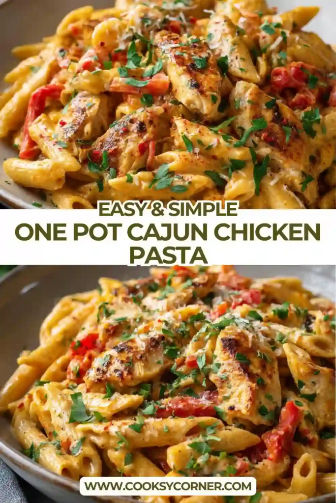 Spicy chicken pasta with peppers and rich cream sauce.