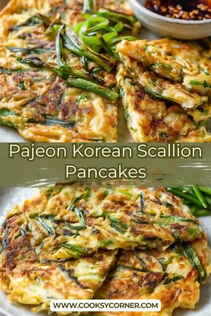 Close-up of Pajeon with crispy edges and tender interior texture.