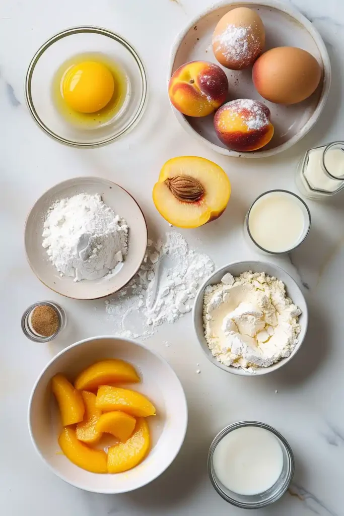 Golden braided pastry filled with cream cheese and sliced peaches.