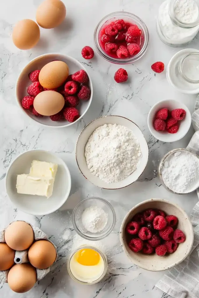 Fresh raspberry cupcakes decorated with berries and sprinkles.