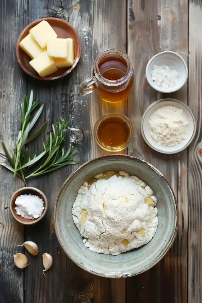 Rustic focaccia muffins topped with fresh rosemary and sea salt.
