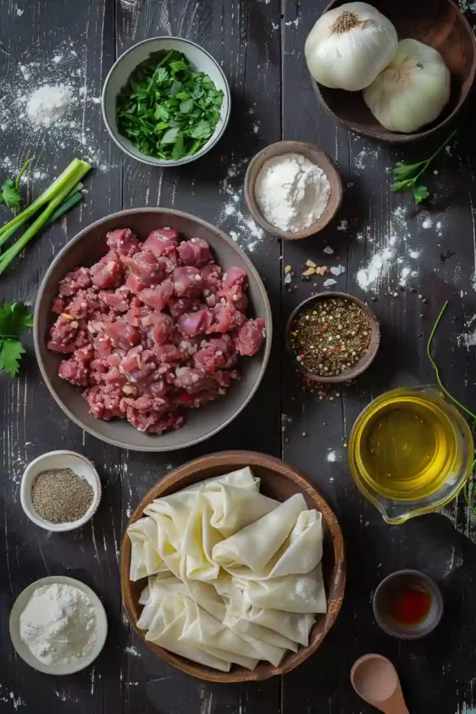 Golden fried sambusa arranged on a plate.