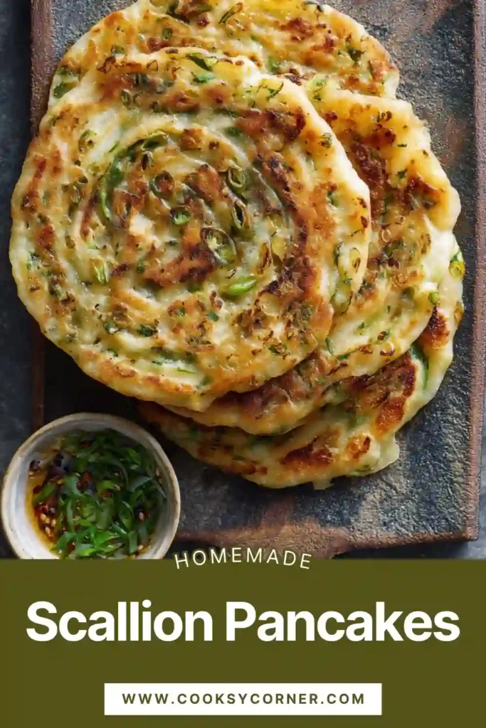 Chinese green onion pancakes sliced into triangles
