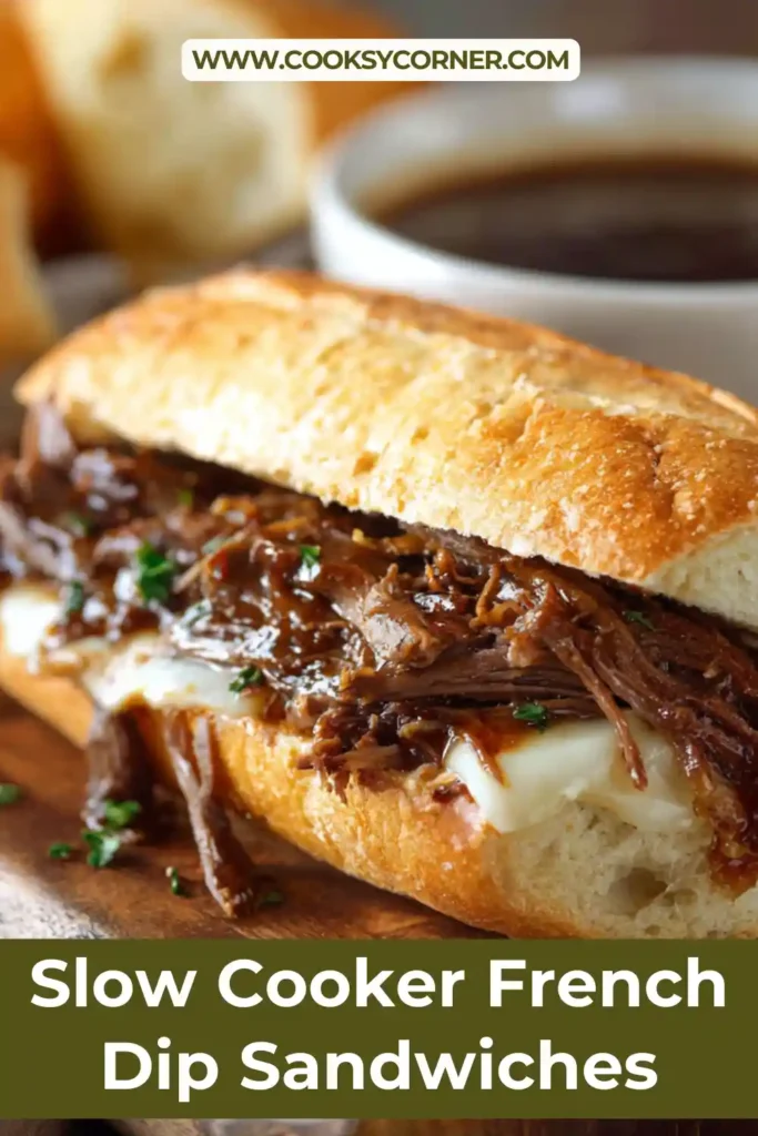 French dip sandwich with tender beef and onions.