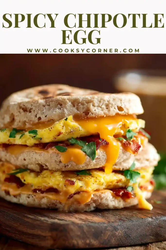 Breakfast sandwich with baked egg round, shredded cheese, and savory beef on a toasted muffin.