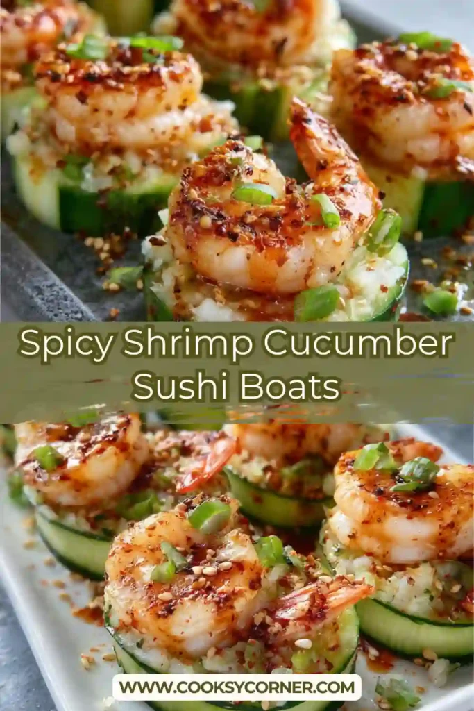Fresh shrimp sushi boats served on a platter.