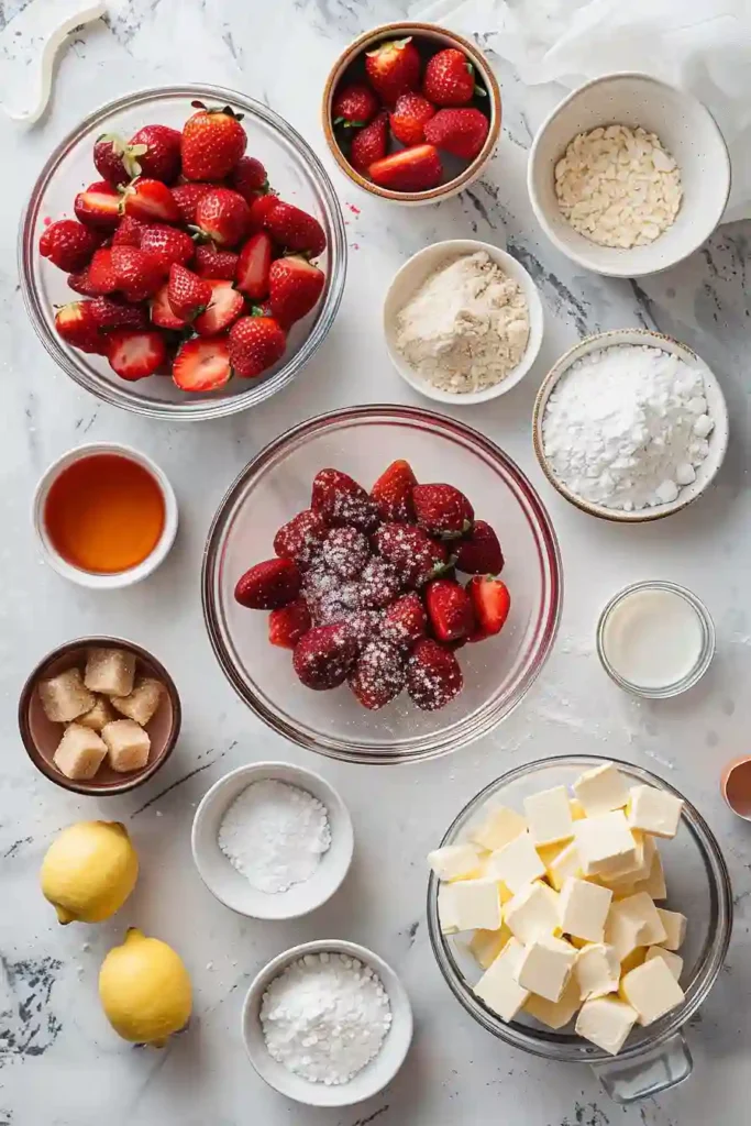 Detailed shot of a Strawberry Shortcake Butter Cookie broken in half revealing soft interior and bright strawberry compote filling.