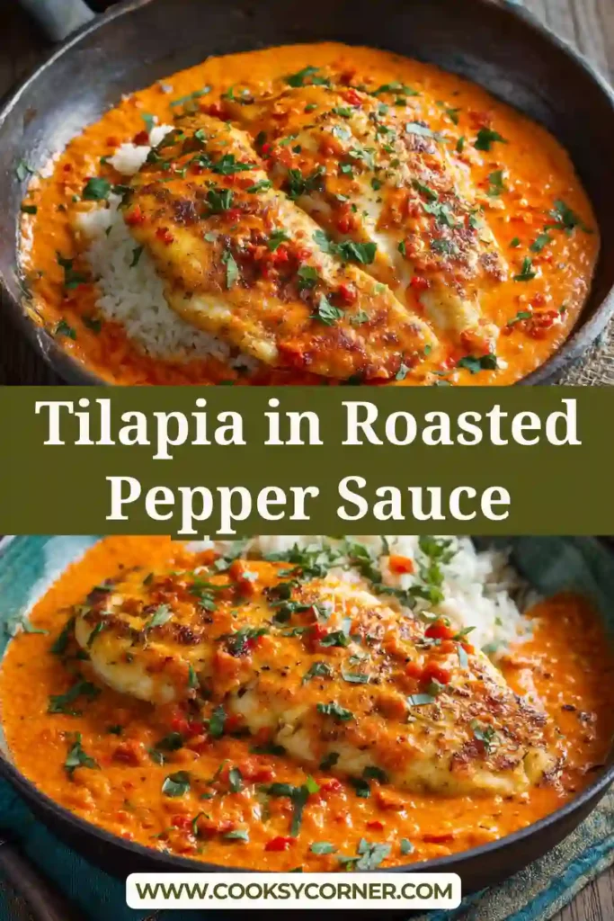 Parmesan tilapia with red pepper sauce