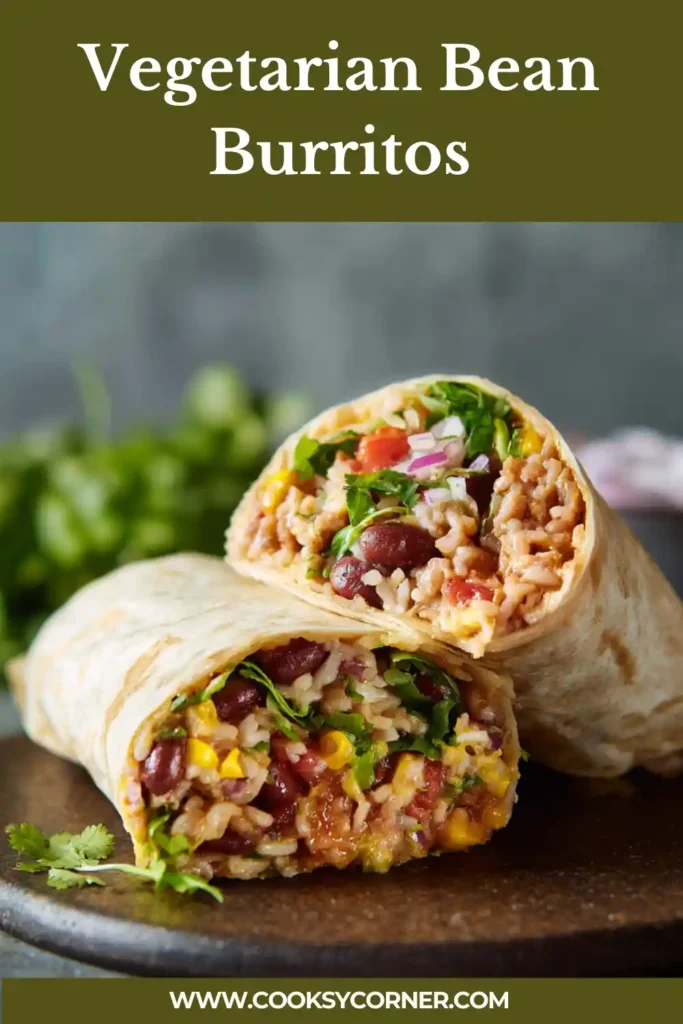 Homemade vegetarian burritos with creamy bean filling and fresh herbs.