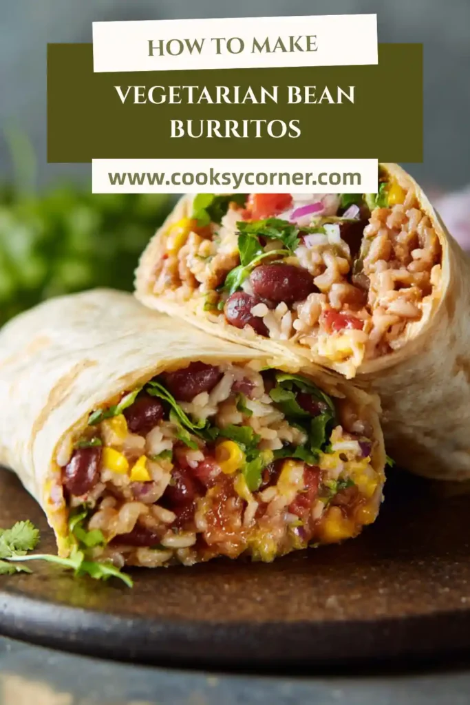 Vegetarian Bean Burritos filled with pinto beans, spinach, and chipotle sauce.