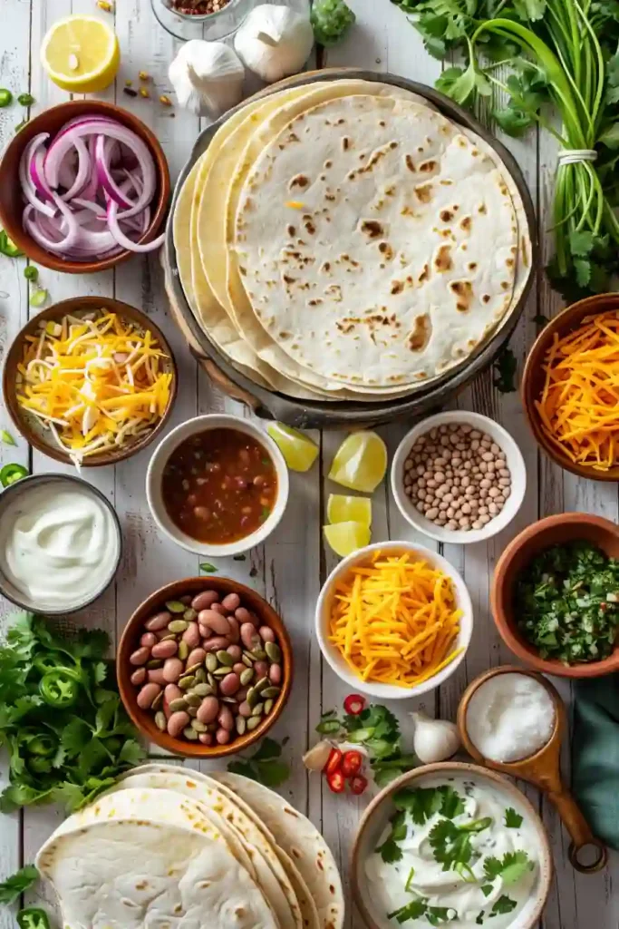 Vegetarian burrito topped with chipotle sauce and pumpkin seeds.