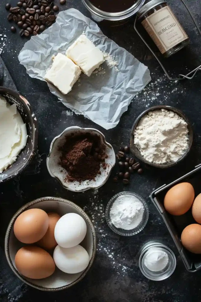 Espresso flavored basque cheesecake with dark golden top crust.