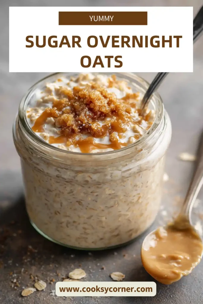 Brown sugar overnight oats topped with fresh berries in a glass jar.