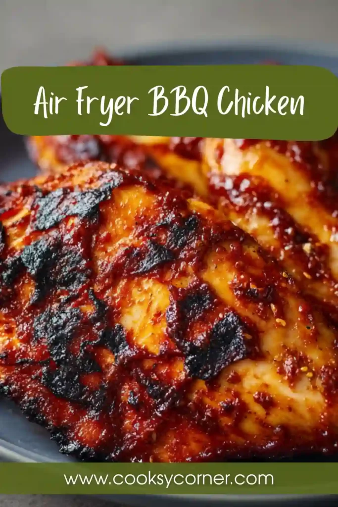 Sticky barbecue chicken served with fresh herbs and grilled texture.