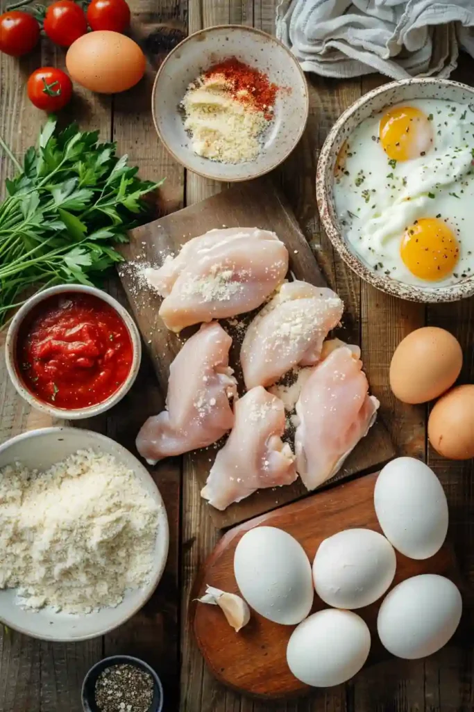 Golden air fryer chicken parmesan served with fresh parsley garnish.