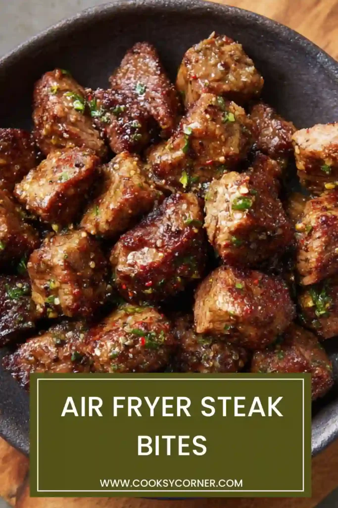 Garlic butter steak bites served hot in a bowl.